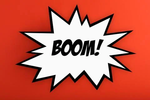 Exploding Boom! thought bubble against orange background 스톡 일러스트