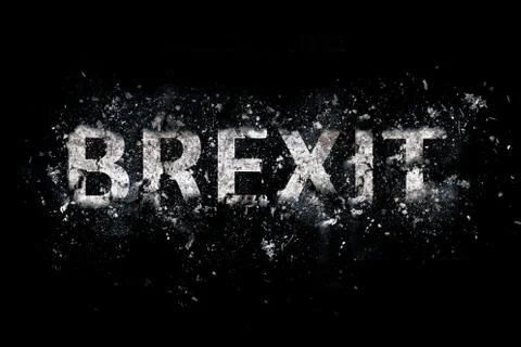 Exploding Brexit Text Stock-Illustration