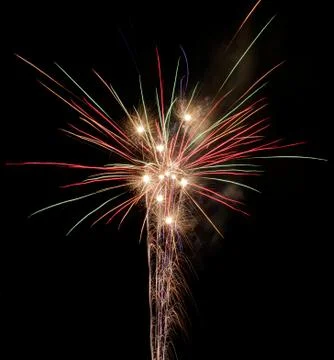 Exploding burst of fireworks close-up Foto stock