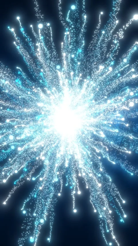 Exploding burst of glowing blue light particles radiating outward, resembli.. Stock Footage 315302405