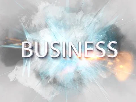 Exploding business text logo Stock Illustration