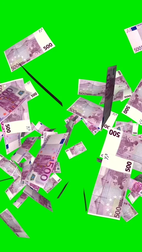 Exploding Cash Money - 500 Euro Bills - I - Central Blast Transition - Vertical Stock Footage 320979529