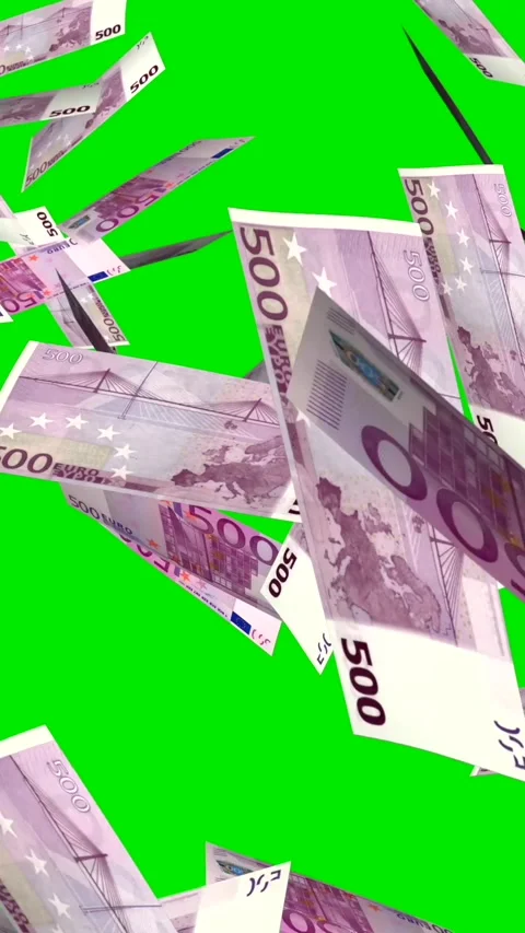 Exploding Cash Money - 500 Euro Bills - II - Left Blast Transition - Vertical Stock Footage 320979541