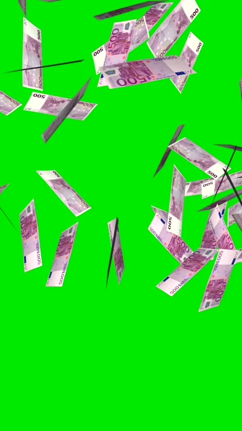 Exploding Cash Money - 500 Euro Bills - IV - Top Blast Transition - Vertical Stock Footage 320979543