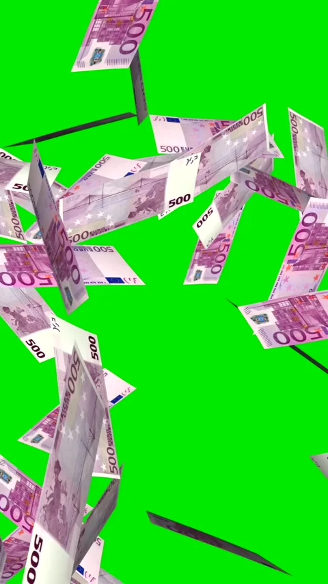 Exploding Cash Money - 500 Euro Bills - V - Bottom Blast Transition - Vertical Stock Footage 320979544