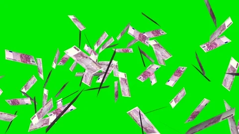Exploding Cash Money - 500 Euro Bills - II - Left Blast Transition - 4K Stock Footage 320979596