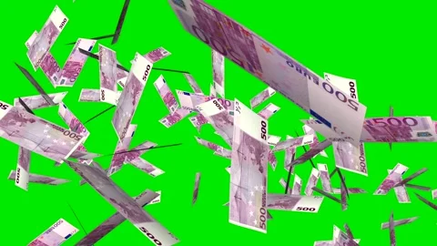 Exploding Cash Money - 500 Euro Bills - III - Right Blast Transition - 4K Stock Footage 320979598