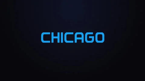 Exploding Chicago Typography Animation in blue and red Stock Footage 321941519