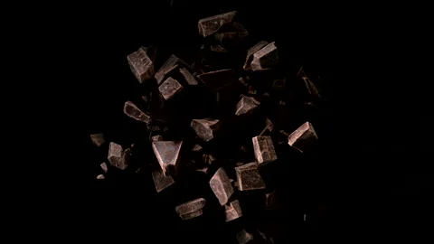 Exploding Chocolate Chunks Stock Footage 202034255