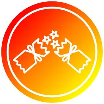 Exploding christmas cracker circular in hot gradient spectrum イラスト素材