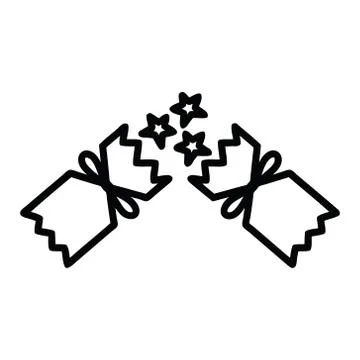 Exploding christmas cracker icon Illustrazione stock
