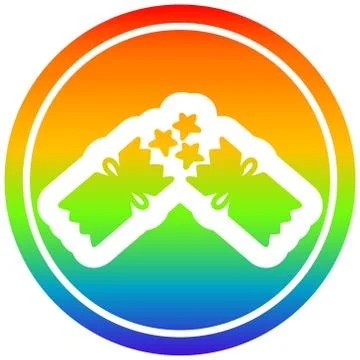 Exploding christmas cracker in rainbow spectrum Stock Illustration