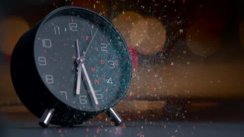 An Exploding Clock Captured in Dynamic Motion Against a Blurred Background Stock Footage 294274077