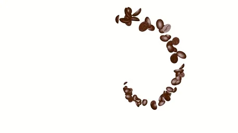 Exploding coffee beans in 4K. Flying in a spiral, coffee beans Stock Footage 256253662