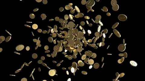 Exploding coins Stock Footage