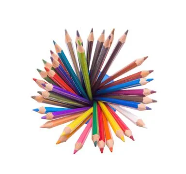 Exploding color pencils 库存照片