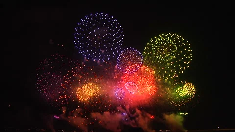 Exploding Colorful Star Mine Video stock 327610846