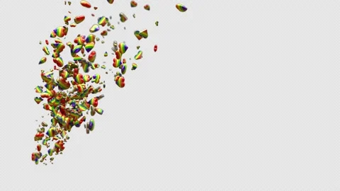 Exploding Confetti LGBTQ Heart Stock Footage 168642403