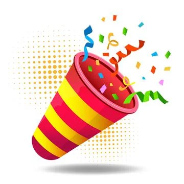 Exploding confetti party Stock Illustration
