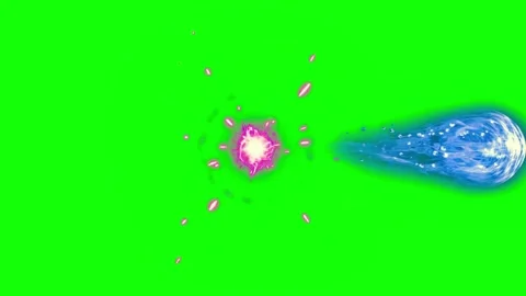 Exploding cosmic particle collision in vibrant green space with dynamic light Видео 346438444