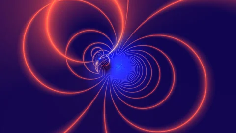 Exploding Cross Over Overlapping Rings of Hot Red Light Stock Footage 139716369