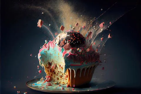 Exploding Cupcake イラスト素材