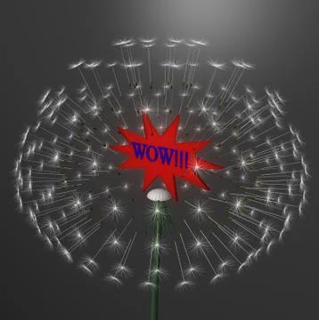 Exploding dandelion Stock Illustration