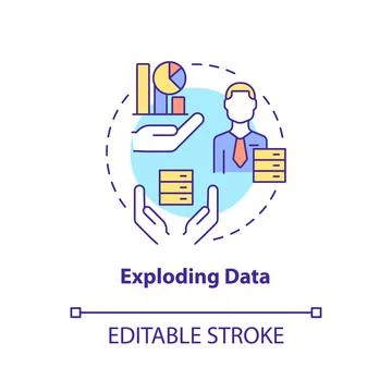 Exploding data concept icon 스톡 일러스트