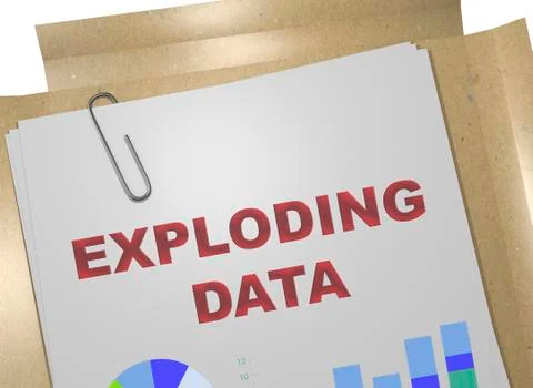 EXPLODING DATA concept Stock Illustration