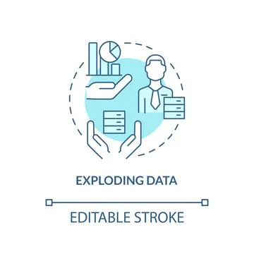 Exploding data turquoise concept icon Illustrazione stock