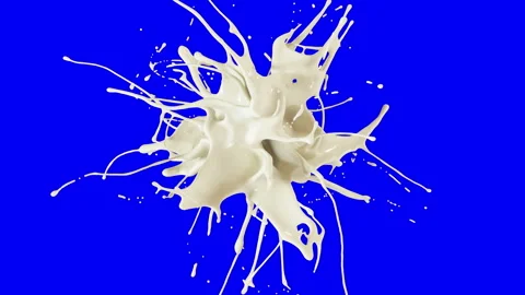 Exploding delicious milk in Matte Alpha Channel mask in slow motion 4K Stock Footage 169411182