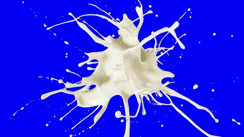 Exploding delicious milk in Matte Alpha Channel mask in slow motion 4K Stock Footage 169411205