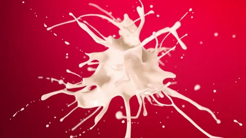 Exploding delicious milk in slow motion 4K Stock Footage 169411048