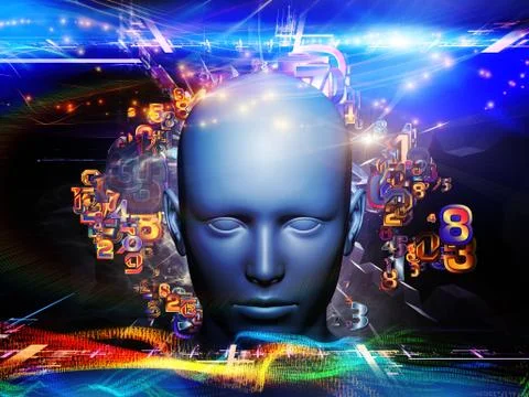 Exploding Digital Science Stock Illustration