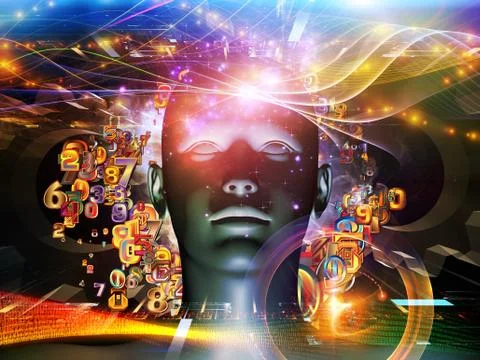 Exploding Digital Science Stock Illustration