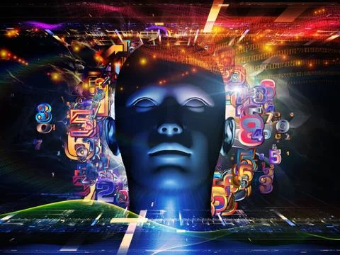 Exploding Digital Science Stock Illustration