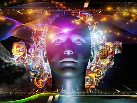 Exploding Digital Science Stock Illustration