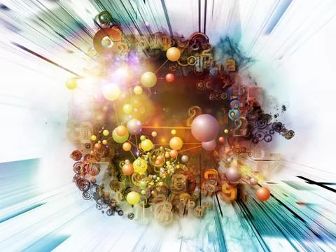 Exploding Digital Technology Stock Illustration