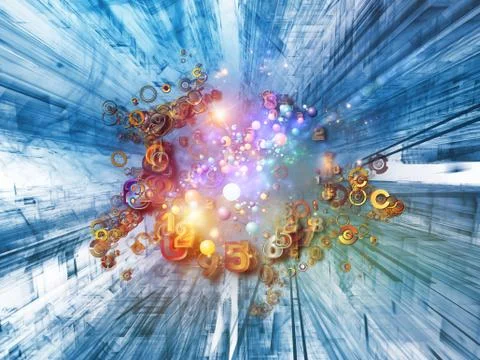 Exploding Digital Technology Stock Illustration