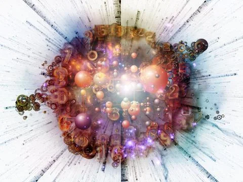 Exploding Digital Technology Illustrazione stock