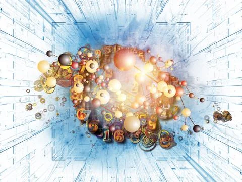 Exploding Digital Technology 스톡 일러스트