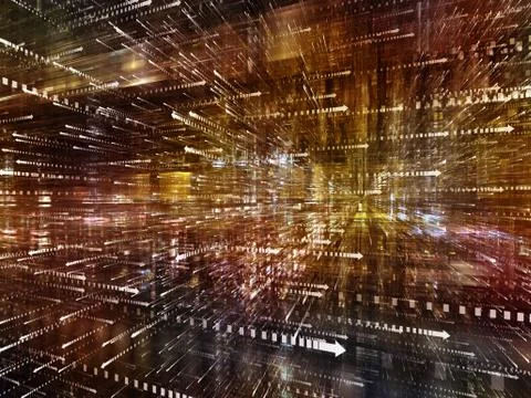 Exploding Digital World Illustrazione stock