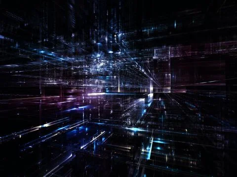 Exploding Digital World 스톡 일러스트