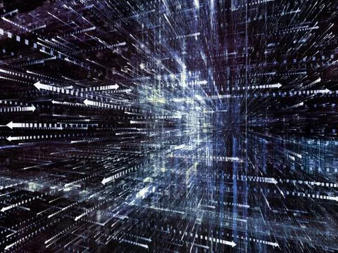 Exploding Digital World Stock Illustration