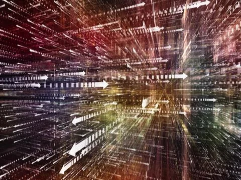 Exploding Digital World Illustrazione stock