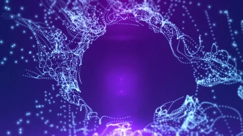 Exploding dots form circle vortex reveal Stock Footage 202519964