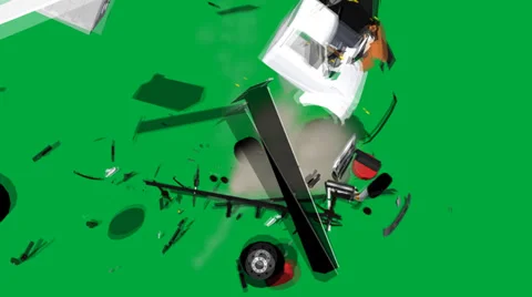 Exploding Dump Truck:  Green Screen Video stock 33863738