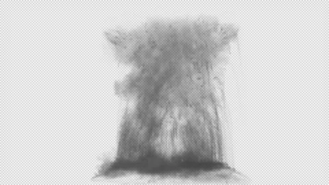 Exploding dust debris front view, transparent background Vídeos de archivo 289705796