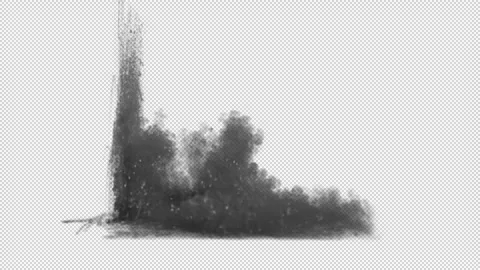 Exploding dust debris side view, transparent background Vídeos de archivo 289517479