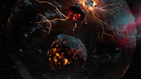 Exploding dying Planets in Deep Space Stock Footage 319789217